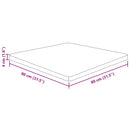 firkantet bordplade 80x80x4 cm behandlet massivt eg mørkebrun