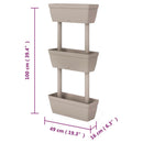 plantekasser 6 stk. 100 cm gråbrun