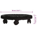 plantevogn med hjul 30 cm i diameter 170 kg sort