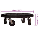 plantevogn med hjul 40 cm i diameter 275 kg sort