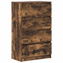 kommode 60x35x98,5 cm konstrueret træ røget egetræsfarve