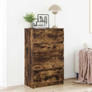 kommode 60x35x98,5 cm konstrueret træ røget egetræsfarve