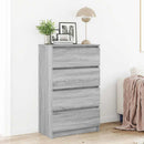 kommode 60x35x98,5 cm konstrueret træ grå sonoma-eg
