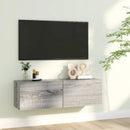 væghængt tv-bord 100x30x30 cm konstrueret træ grå sonoma-eg