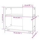 sidebord 70x35x60,5 cm konstrueret træ brun egetræsfarve