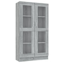 vitrineskab 82,5x30,5x150 cm konstrueret træ grå sonoma-eg