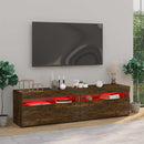 tv-borde 2 stk. med LED-lys 75x35x40 cm røget egetræsfarve