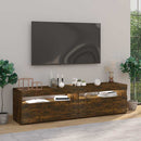 tv-borde 2 stk. med LED-lys 75x35x40 cm røget egetræsfarve