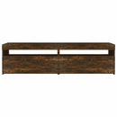 tv-borde 2 stk. med LED-lys 75x35x40 cm røget egetræsfarve