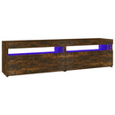 tv-borde 2 stk. med LED-lys 75x35x40 cm røget egetræsfarve
