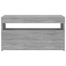 tv-bord med LED-lys 75x35x40 cm grå sonoma-eg