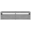 tv-borde 2 stk. med LED-lys 75x35x40 cm grå sonoma-eg
