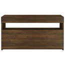 tv-bord med LED-lys 75x35x40 cm brun egetræsfarve