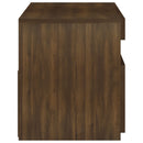 tv-bord med LED-lys 75x35x40 cm brun egetræsfarve