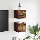 væghængte tv-skabe 2 stk. 30,5x30x30 cm røget egetræsfarve