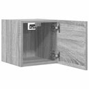 væghængtee tv-skab 2 stk. 30,5x30x30 cm grå og sonoma-eg