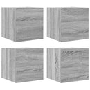 væghængtee tv-skab 4 stk. 30,5x30x30 cm grå og sonoma-eg