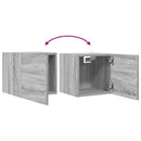 væghængtee tv-skab 4 stk. 30,5x30x30 cm grå og sonoma-eg