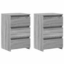 sengeborde 2 stk. 40x35x62,5 cm konstrueret træ grå sonoma-eg