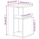 sidebord 36x30x56 cm konstrueret træ røget egetræsfarve