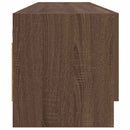 garderobeskab 100x32,5x35 cm konstrueret træ brun egetræsfarve