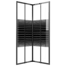 brusekabine 80x80x180 cm sikkerhedsglas stribet sort