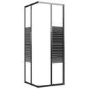 brusekabine 80x80x180 cm sikkerhedsglas stribet sort