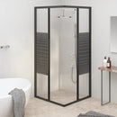 brusekabine 80x80x180 cm sikkerhedsglas stribet sort