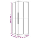 brusekabine 80x80x180 cm sikkerhedsglas stribet sort