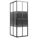 brusekabine 90x70x180 cm sikkerhedsglas stribet sort