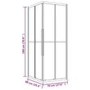 brusekabine 90x70x180 cm halvmatteret sikkerhedsglas