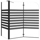 brusevæg 120x68x130 cm hærdet glas stribet