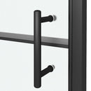 brusedør 81x195 cm halvmatteret hærdet glas sort