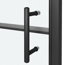 brusedør 91x195 cm halvmatteret hærdet glas sort