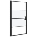 brusedør 100x178 cm halvmatteret hærdet glas sort