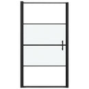 brusedør 100x178 cm halvmatteret hærdet glas sort