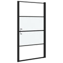 brusedør 100x178 cm halvmatteret hærdet glas sort