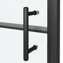 brusedør 100x178 cm halvmatteret hærdet glas sort