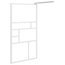 brusevæg 115x195 cm sikkerhedsglas hvid