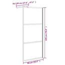 brusevæg 90x195 cm halvmatteret sikkerhedsglas sort