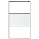 brusevæg 115x195 cm halvmatteret sikkerhedsglas sort