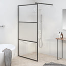 brusevæg 115x195 cm halvmatteret sikkerhedsglas sort