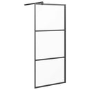 brusevæg 80x195 cm matteret sikkerhedsglas sort