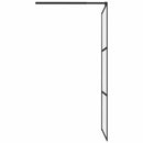 brusevæg 80x195 cm matteret sikkerhedsglas sort