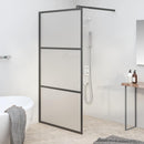 brusevæg 100x195 cm matteret sikkerhedsglas sort
