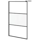 brusevæg 115x195 cm matteret sikkerhedsglas sort