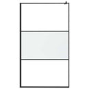 brusevæg 115x195 cm matteret sikkerhedsglas sort