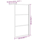 brusevæg 115x195 cm matteret sikkerhedsglas sort
