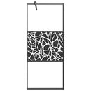 brusevæg 80x195 cm sikkerhedsglas med stendesign sort