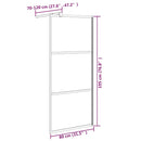 brusevæg 80x195 cm sikkerhedsglas med stendesign sort